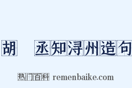 胡祕丞知浔州造句是什么意思的图片
